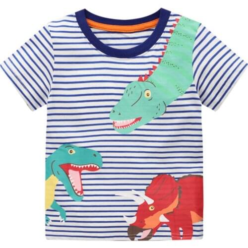 Jumping Meters New Cotton Childrens Dinosaur Print Baby T shirts For Summer Boys Girls Tees Fashion Childrens Tops Clothes