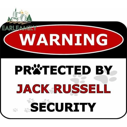 EARLFAMILY 13cm x 10cm For Warning Sign Jack Russell Fine Decal Motorcycle Car Stickers Fashion Waterproof Scratch-Proof Decor