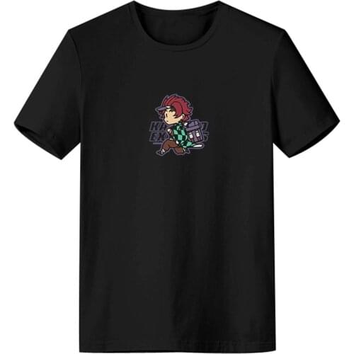 Demon Slayer Kamado Tanjirou Cosplay T-shirt Tee Cotton Summer Streetwear Adult Women Men Shirt Clothes