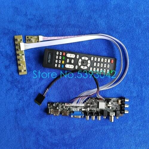 Fit BT156GW01 V.1/V.2/V.3/V.4/V.6/V.A DVB-C VGA USB signal digital LCD screen 1366*768 40Pin LVDS 3663 controller board kit