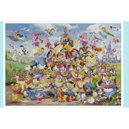 Hot Embroidery Snee Animated Characters Cross Stitch Wall Hanging Patterns with 100% Cotton Floss & Free Shipping for Home Decor