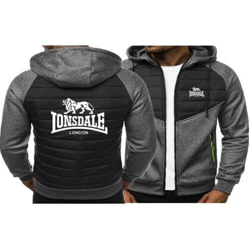 LONSDALE 2021 Fall/Winter Mens Jacket Hooded Jacket Casual Fashion Zipper Sweater Mens Track And Field Sportswear Mens Hoodie