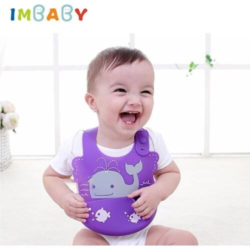 IMBABY Cute Kid Baby Scarf Baby Silicone Bibs Baby Stuff Waterproof Bibs Infant Slobber Newborn Cartoon Apron For Newborn Kid