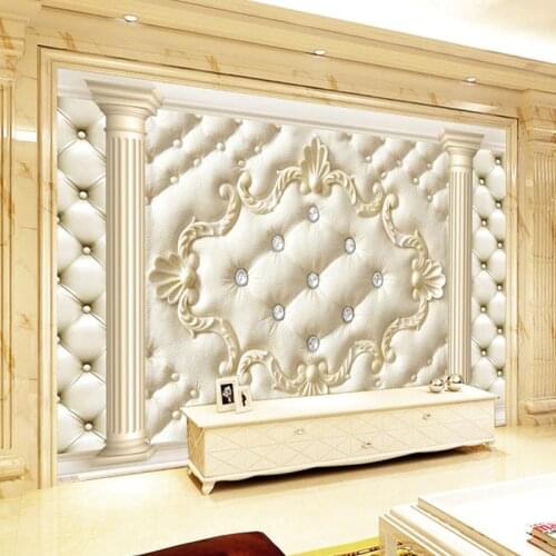 European Style Roman Column Soft Pack 3D Stereoscopic Custom Mural Wallpaper Living Room Sofa Non-woven TV Backdrop Wallpaper