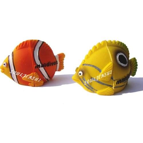 2pcs Maldives souvenirs resin tropical fish refrigerator sticker note holder small ornaments