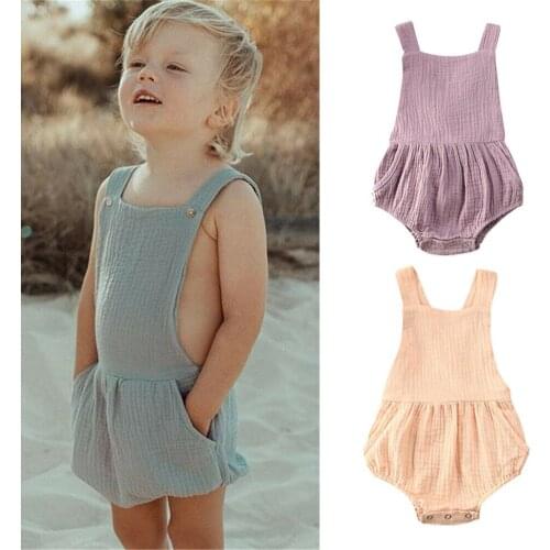 Newborn Kid Baby Boy Girl Clothes Sleeveless Romper Jumpsuit Outfits Casual Baby Clothing