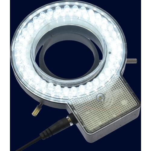 Optical 72 White LED Light Source Industrial Microscope Ring Light Lamp Illuminating with Adapter 110V-220V 4 Sections Control