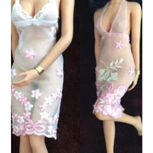 Mnotht 1/6 Scale Sexy transparent pajamas Evening dress for 12in Female Soldier Action Figure Collection toy