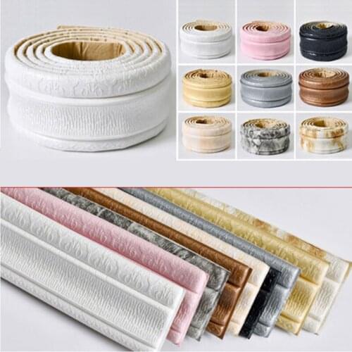 Self-adhesive DIY 3D Top Corner Line Waterproof Wall Sticker Edge Strip Wall Waist Line Tile Wallpaper Border Home Decor