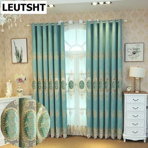 2021 New European Style Curtains for Bedroom Living Room Simple Atmosphere Luxury Blackout Study Blackout Curtains Customization