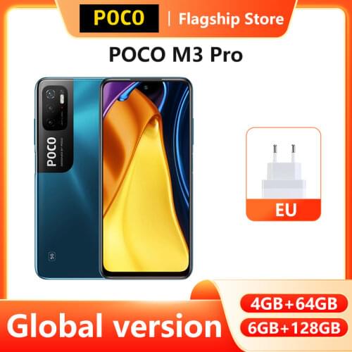 Global Version POCO M3 Pro NFC 5G Mobile Phone 4GB RAM 64GB ROM 5000mAh 48MP Triple Camera Octa Core Smartphone