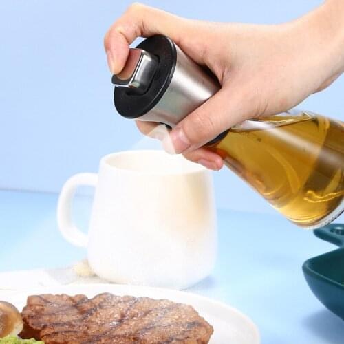 200ml Glass Oil Bottle Transparent Olive Oil Sprayer Bottle Peanut Oil Soy Sauce Container BBQ Tool Cookware Kitchen Supplies
