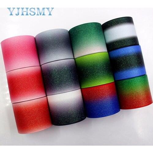 YJHSMY 181164 38 mm 10 yards flash Ribbons Thermal transfer Printed grosgrain Wedding Accessories DIY handmade material