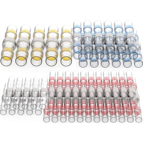 20/30/50/80/200/500PCS Solder Seal Wire Connectors Heat Shrink Wire Connectors Insulated Waterproof Electrical Butt Terminals