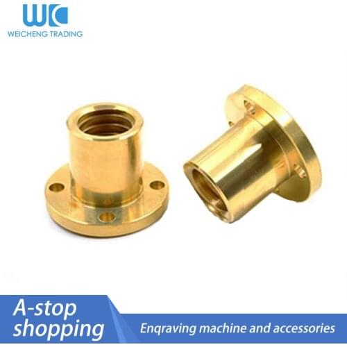 1/2/4PC T trapezoidal screw all copper anti-tooth left hand round flange nut T10 12 14 16 20 25 28 30 32 36 40