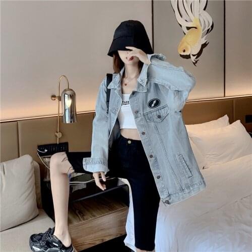 Internet Celebrity Denim Jacket Womens Spring and Autumn 2020 New Korean Style Loose Harajuku BF Style All-Matching Student