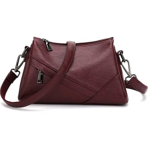 2020 Crossbody Bag For Women Leather Messenger Bags Sac A Main Solid Bags For Female Vintage Leather Shoulder Bag Female New