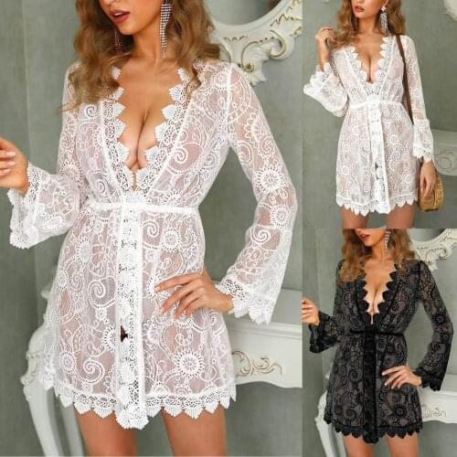 Women Sexy Deep V-Neck Long Sleeves Boho Beach Mini Dresses Solid Color Flared Sleeves Cocktail Party Dress Vestidos de mujer