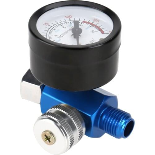 1/4” Spray Paint Gun Air Pressure Regulator Pressure Gauge Pneumatic Tool Accessory