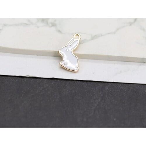 10pcs/lot 18*11mm Rabbit Diy Deisgn Enamel Charm for Jewelry Making Earring Bracelet or Necklace Charms