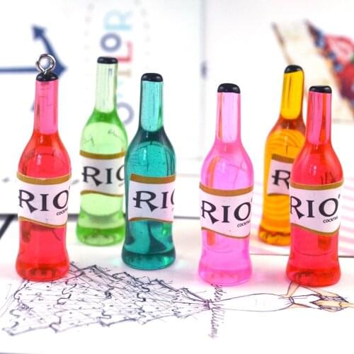 10pcs/lot 42X12mm Resin RIO Bottle Cabochon Embellishment Flatback For Scrapbooking Craft Art Supply Decoration Favor