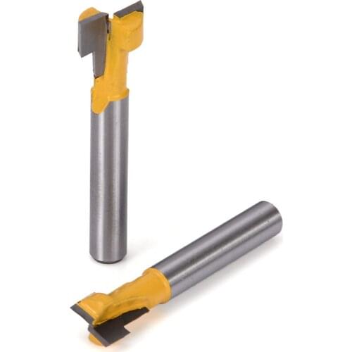 2Pcs 1/4" Shank T-Slot Cutter Router Bit Handle Woodworking Cutter Milling Cutter For Wood 3/8'' & 1/2'' Hex Bolt