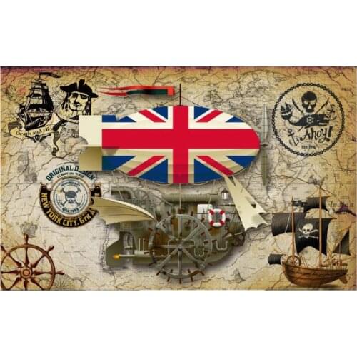 3d wall murals wallpaper for living room Retro nostalgic pirate airship ship bar home decor photo wallpaper for walls 3 d