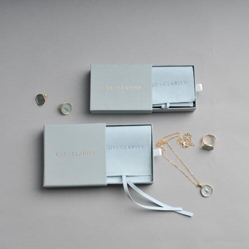 Custom Jewellry Logo Print Business Paper Drawer Cardboard Boxes+LuxuryPackaging Chic Pouches