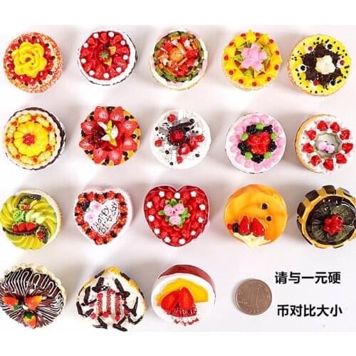 6 pieces/ lot) Creative simulation fancy cake resin Refrigerator