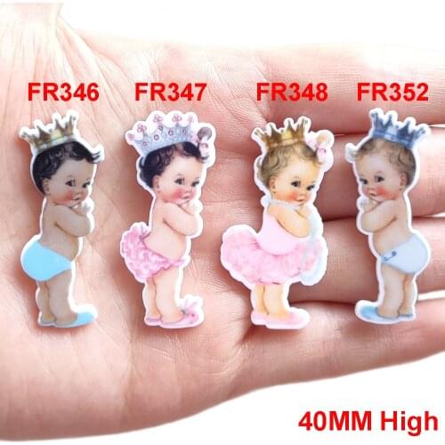 60pcs 4 Styles Mix Cartoon Ballet Baby Princess Girl Flatback Resin Cabochon Baby Prince Boy Planar Resin Crafts Embellishments