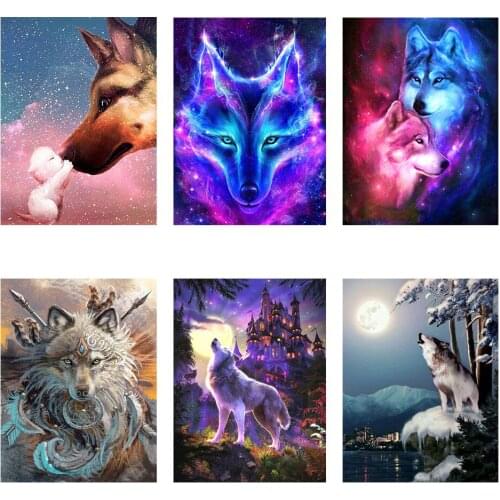 NEW forest wolf 5d Diamond full Diamond Painting Cross Stitch kit Diamond Embroidery Animal Pattern rhinestone decoration gift