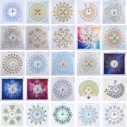 Diamond Painting Clock Kits DIY Wall Clock Paint By Number Kits Cross Stitch Diamond Embroidery Kit Art Craft New