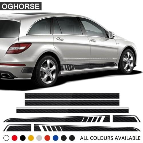 Car Door Side Stripes Skirt Bonnet Sticker Decal Kit For Mercedes Benz R Class W251 R300 R320 R350 R500 R63 AMG Accessories