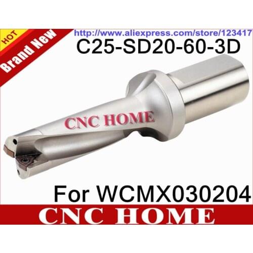Free Shiping 20mm 3x Depth Indexable Productive stack Insert Drill Bit With Maximized Chip Evacuation For WCMX030204 Inserts
