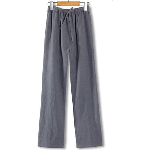 Gray/green/blue/black High grade cotton&linen men kung fu martial arts trousers male tai chi pants