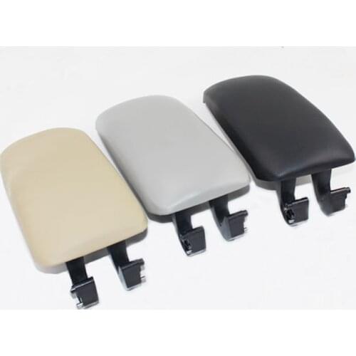 Black Beige Gray Leather Car Armrest Latch Cover Armrest Center Console Lid Cover For Audi A3 8P arm rest cap
