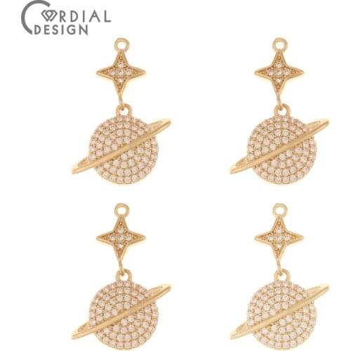 Cordial Design 20Pcs 20*27MM Jewelry Accessories/Pendant/Hand Made/Jewelry Findings & Components/CZ Charms/DIY Earrings Making