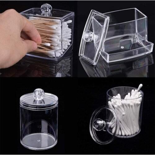 Hot Qtip Holder Cotton Swab Holder Storage Dispenser Clear Cotton Ball Swab Holder Apothecary Jars with Lids for Bathroom