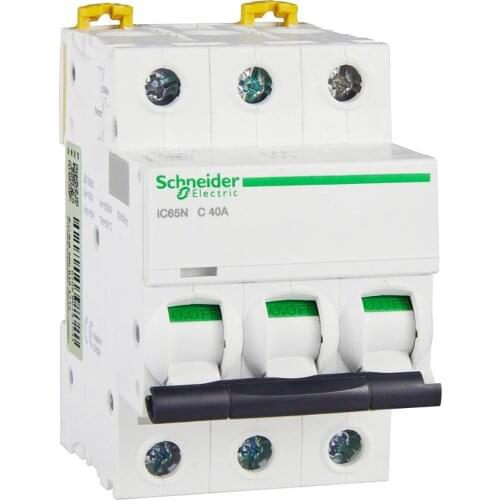 IC65N C- Shape 3P 40A 400VAC 50/60Hz Power Distribution Protection Thermal Magnetic Type Small Circuit Breaker DIN Rail Mounting