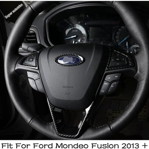 Steering Wheel Decoration Frame Cover Kit Trim ABS For Ford Mondeo Fusion 2013 - 2020 Red / Blue / Carbon Fiber Interior Parts