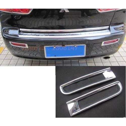 Car Body ABS Chrome Cover Trim Back Rear Fog Light Lamp Frame Stick 2pcs For Mitsubishi Lancer EX 2010 2011 2012 2013 2014 2015