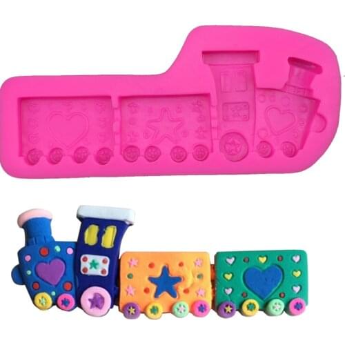 Small train shaped fondant silicone mold for kitchen baking chocolate pastry candy Clay making cupcake decoration tools FT-0087