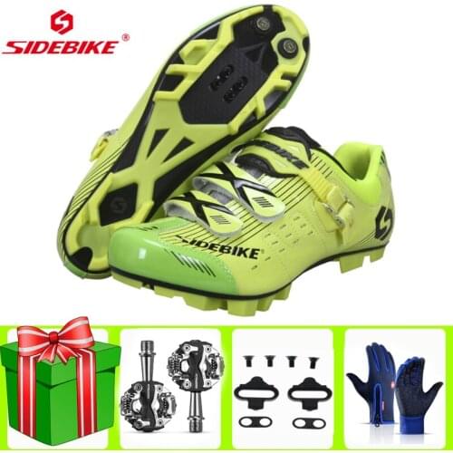 Sidebike Men Cycling Shoes Sapatilha Ciclismo MTB Spd Pedal Set Mountain Bike Bicycle Cycle Sneakers Racing Bicicleta Carretera