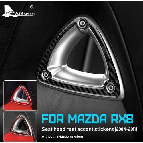 Carbon Fiber Seat Headrest Accent Cover Sticker for Mazda RX8 2004 2005 2006 2007 2008 2009 2010 2011 Accessories Interior Trim