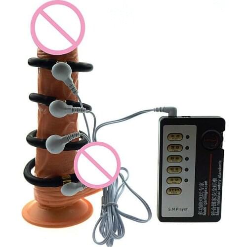 New Electro Shock Therapy Penis Ring Medical Electric Sex Accessories Male Cock Rings Stimulator Sex Toys For Men