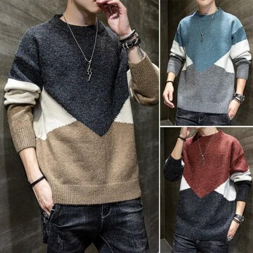 New fashion Men Casual winter Warm Sweater Pullovers Men Autumn Fashion 3D Geometric Soft Sweater Jumpers Men Plus size
