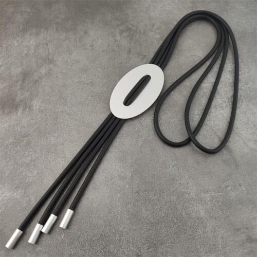 New Oval Jewelery Luxury Handmade Necklaces & Pendant For Women Multi-layer Chain Black Rubber Gift