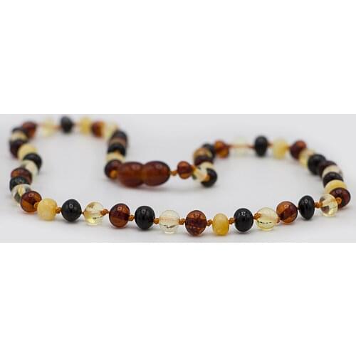 Baltic Amber Baby Necklaces for Girls and Boys (Multicolor) Alternative Pain Relief – Certified Premium Quality %100 Safe