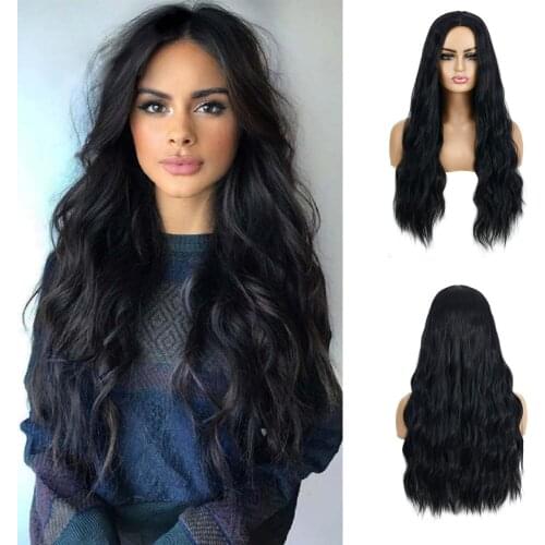 Wigs for Women Synthetic Long Wavy Hair Wigs Natural Part Side Hair Heat Resistant Daily Use High Temperature Fiber