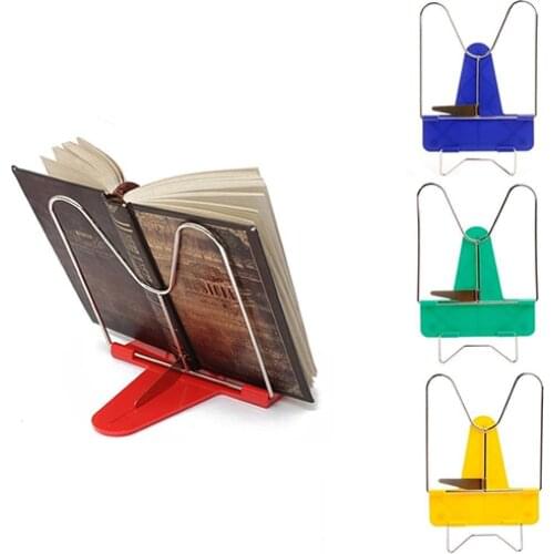 Portable Metal Bookends Foldable Reading Adjustable Angle Reading Book Stand Document Iron Book Holder